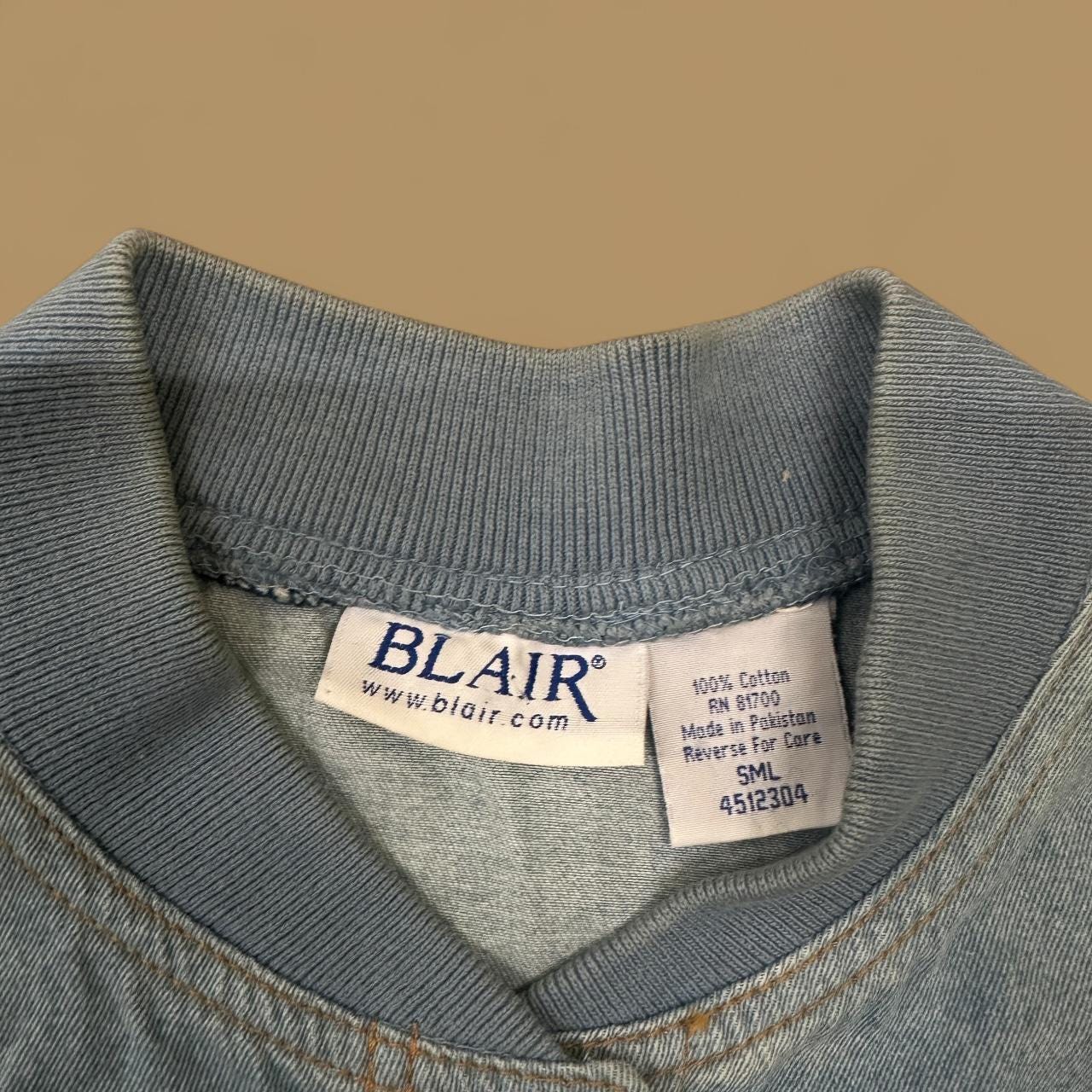 Vintage Blair Denim Bomber Jacket Light Blue Small