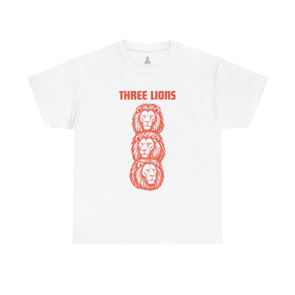 Brag Vintage Three Lions Unisex Football T-Shirt