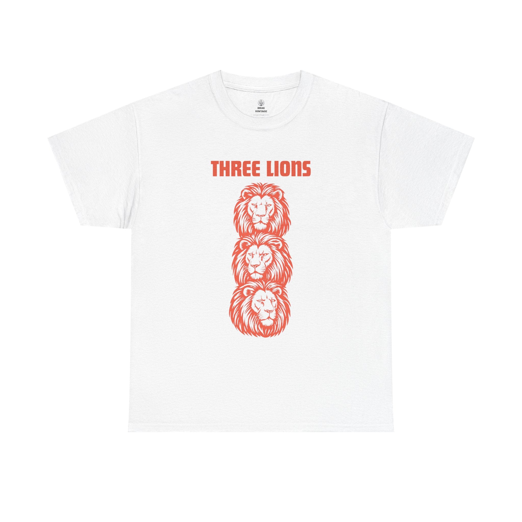 Brag Vintage Three Lions Unisex Football T-Shirt