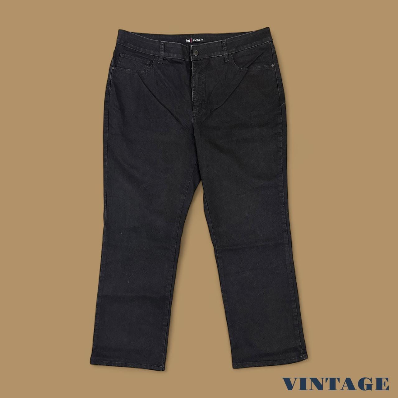 Vintage Lee Straight Leg Relaxed Jeans Black W38 L28