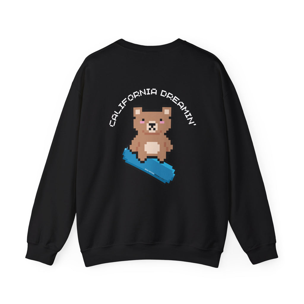 Brag Vintage Originals Surf Bear California Sweatshirt Black