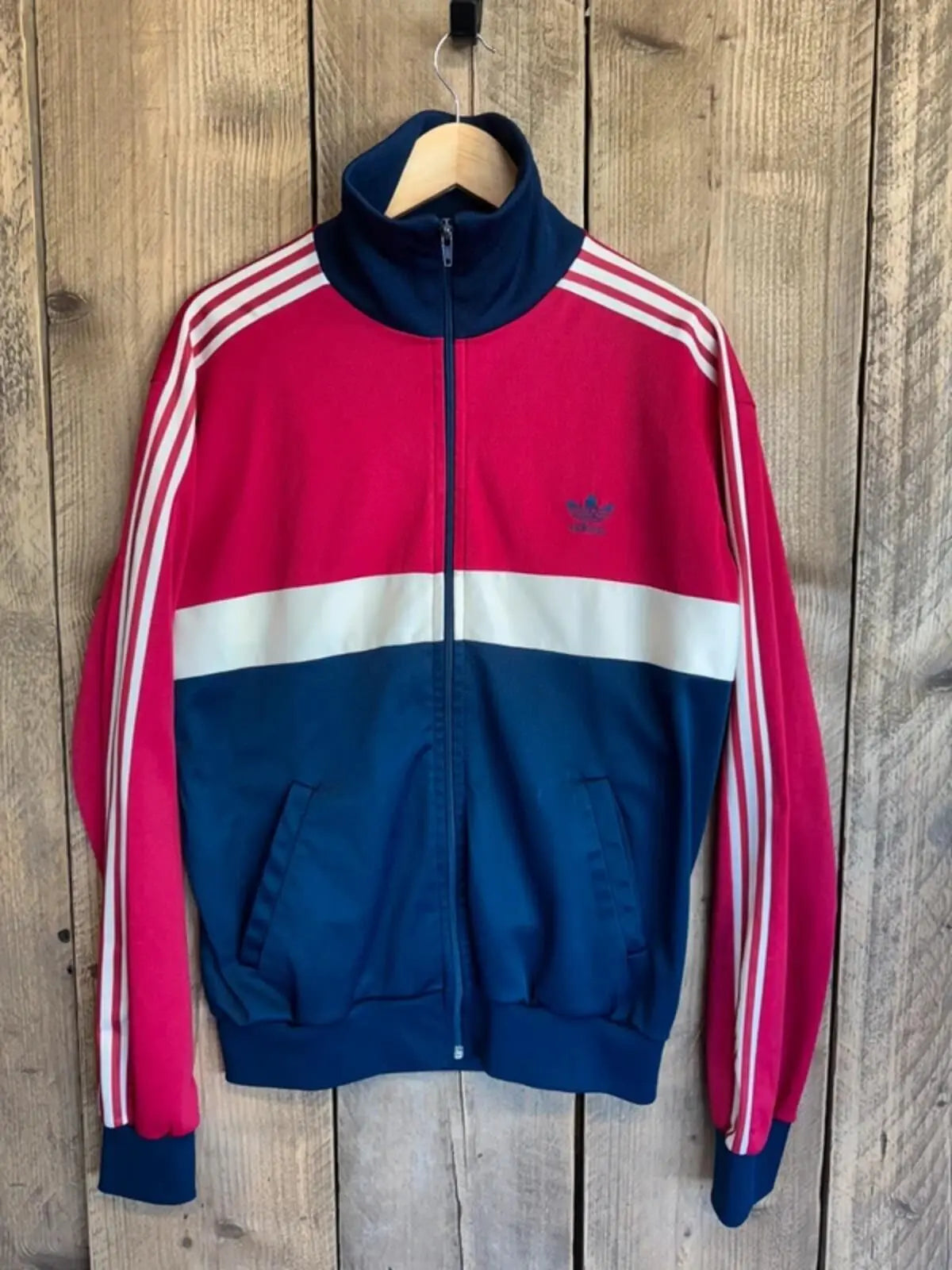 Vintage adidas Ventex Tracksuit Top Jacket Made In France Trefoil 80s Large