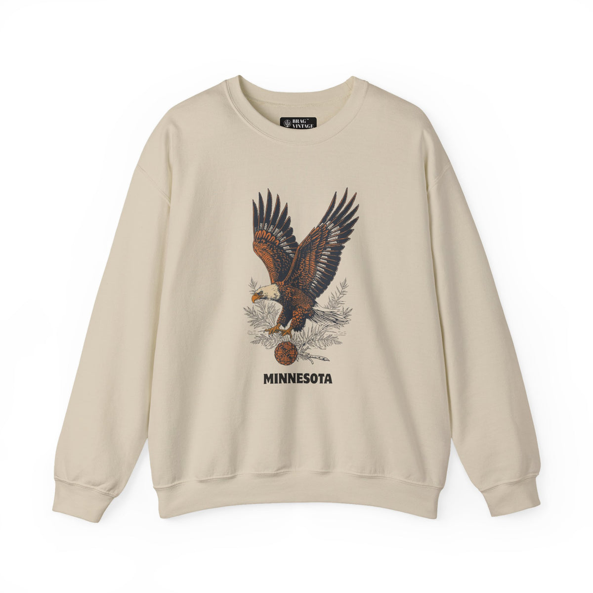 Brag Vintage Originals Unisex Minnesota Eagle Sweatshirt Sport Grey