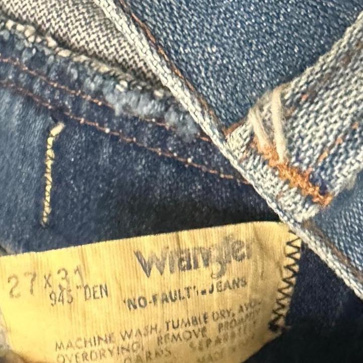 Vintage 70s Wrangler Classic Bootcut Jeans Mid Blue W27 L31