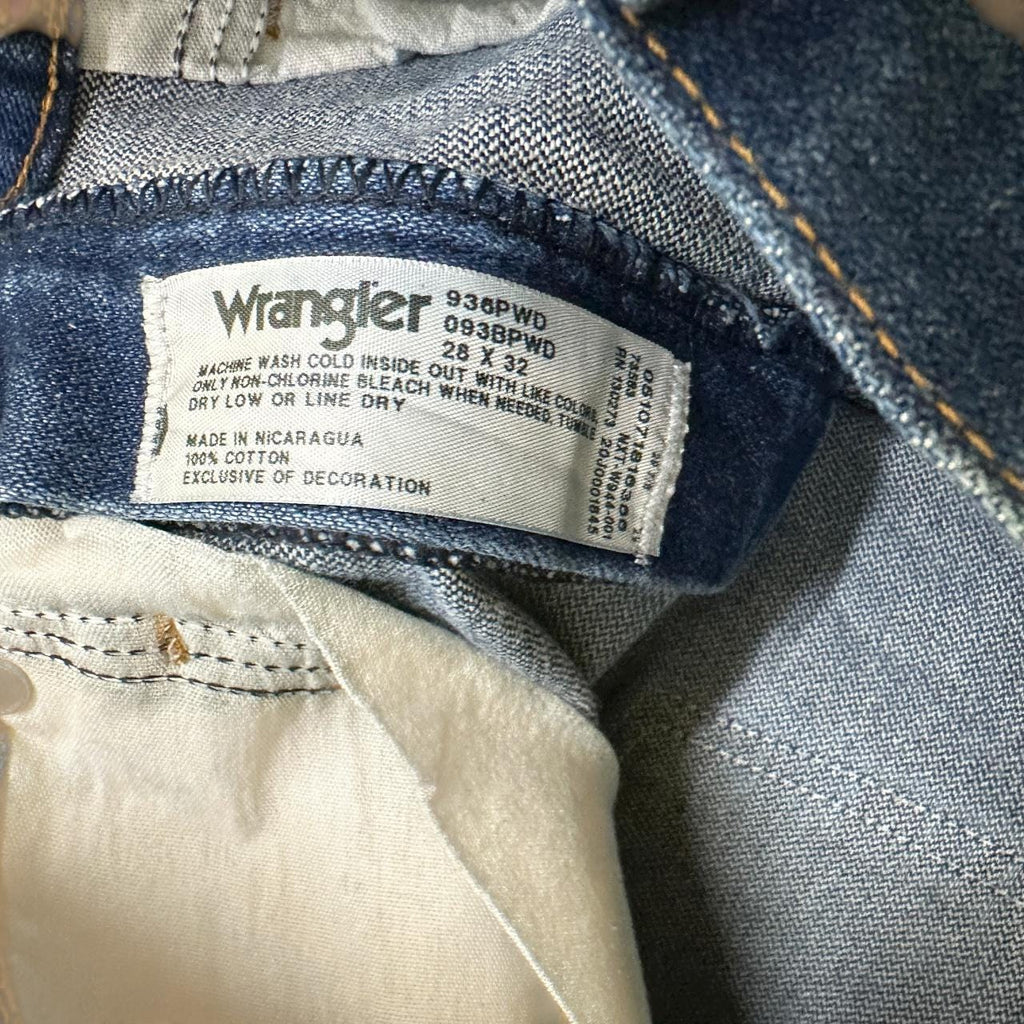 Vintage Wrangler Straight Leg Boyfriend Jeans Dark Blue W28 L32