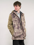 IMMORTAL Hooded Desert Parka Jacket in Khaki & Camo