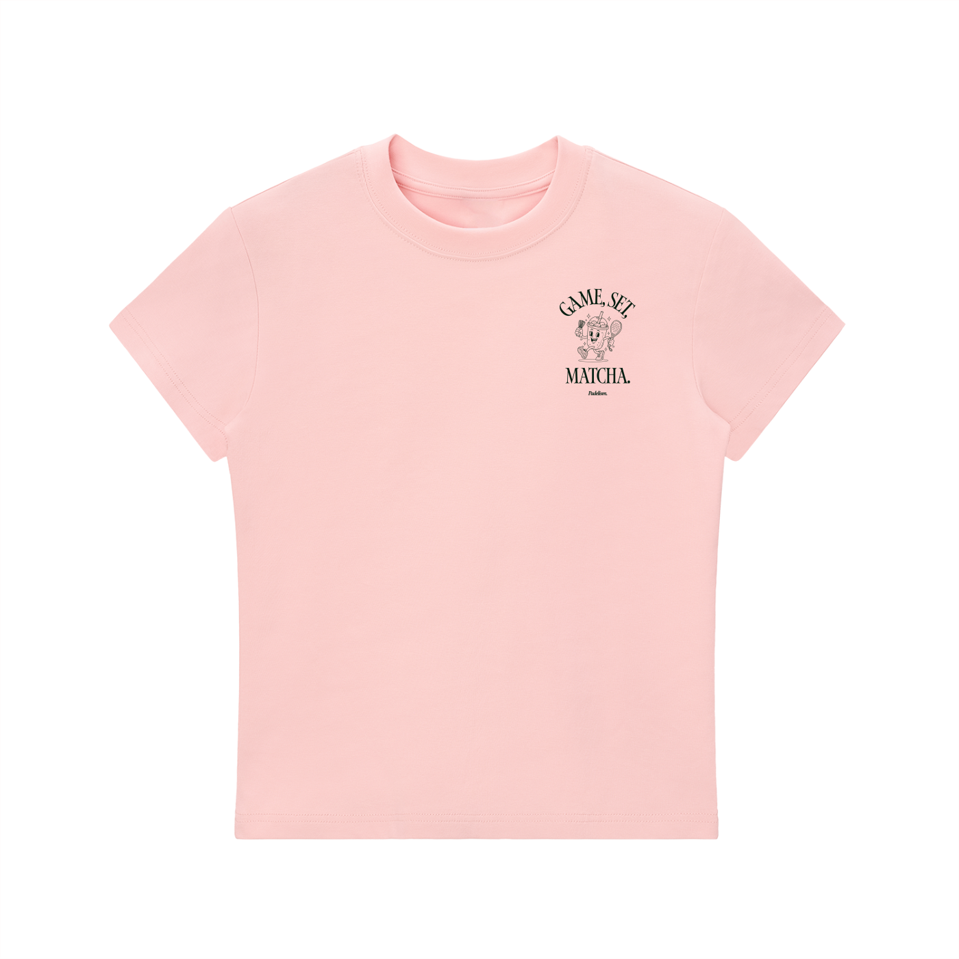 Game, Set, Matcha Crewneck T-Shirt Pink