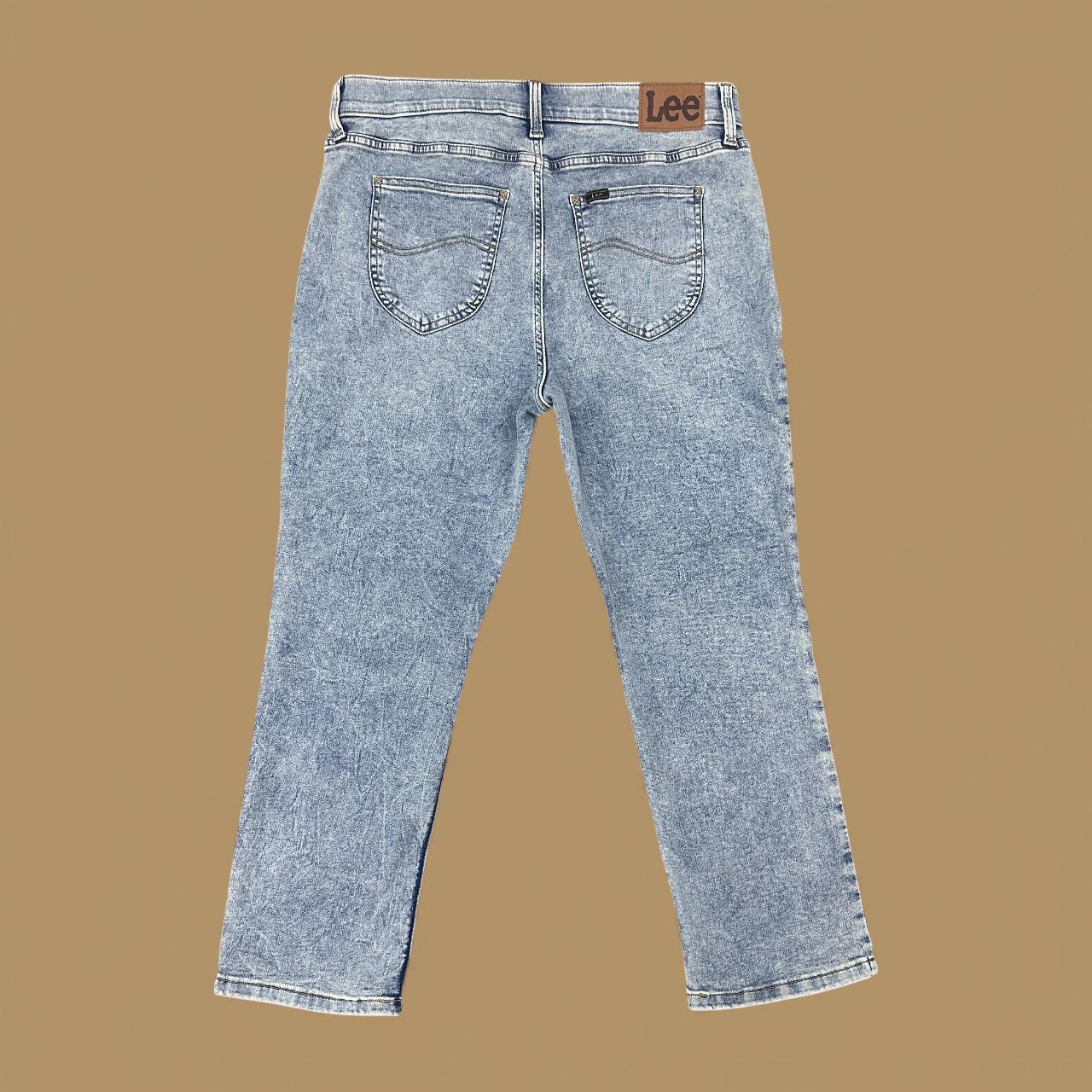 Vintage Lee Straight Leg Boyfriend Jeans Light Blue Acid Wash W36 L25