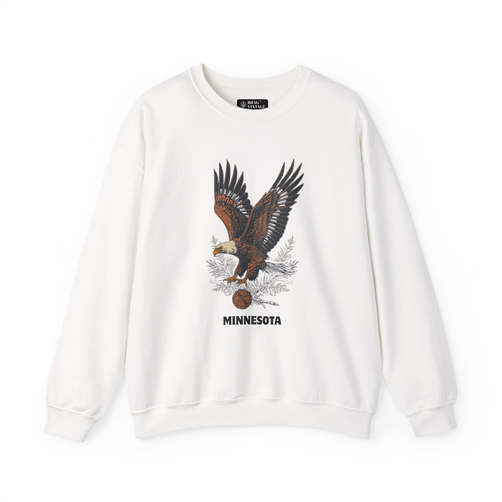 Brag Vintage Originals Unisex Minnesota Eagle Sweatshirt White
