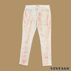Vintage Levi&#39;s Tie Dye Legging Skinny Jeans White/Pink W32 L28