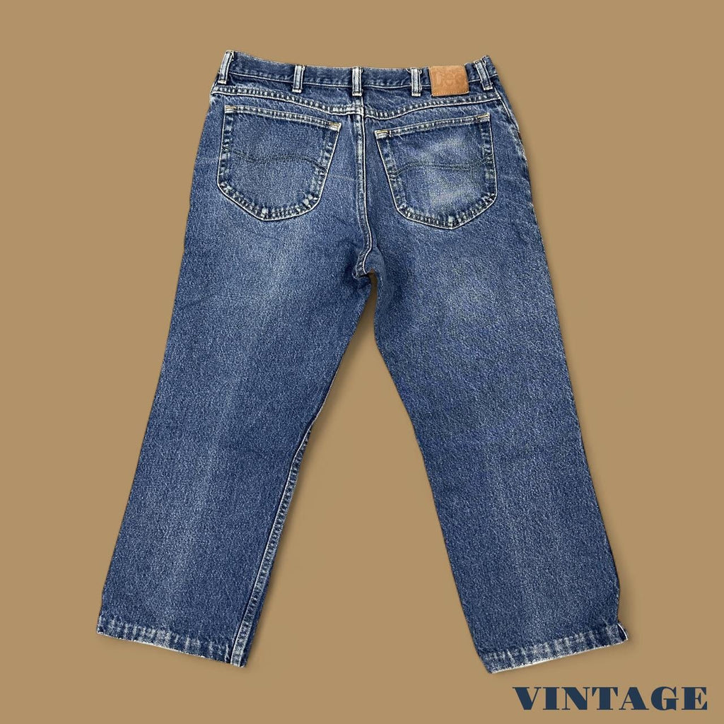 Vintage Lee Cropped Straight Leg Jeans Dark Blue W34 L24