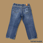 Vintage Lee Cropped Straight Leg Jeans Dark Blue W34 L24