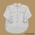 Vintage 80s Jeffery Rogers Western Denim Shirt Light Blue XL