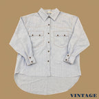 Vintage 80s Jeffery Rogers Western Denim Shirt Light Blue XL
