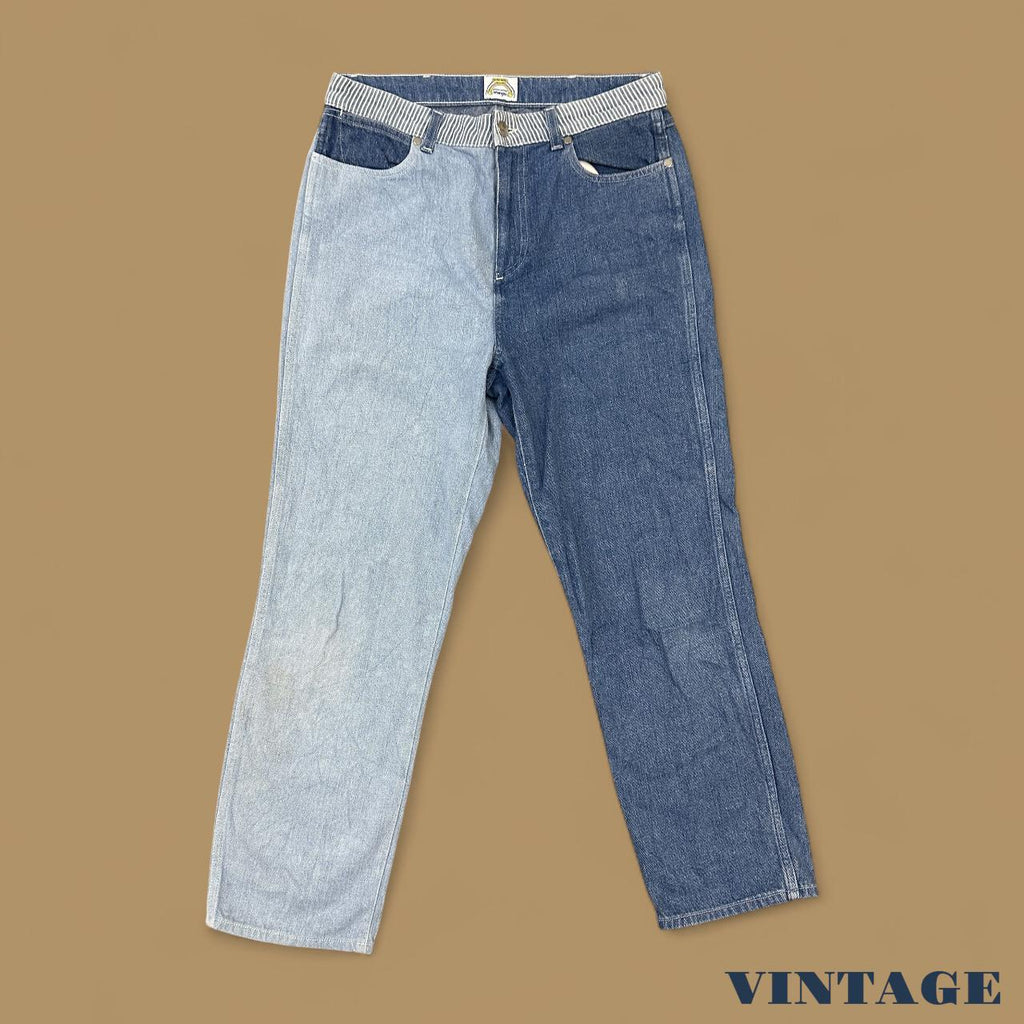 Vintage Special Edition Peter Max X Wrangler Straight Leg Two Tone Boyfriend Jeans Blue W30 L26