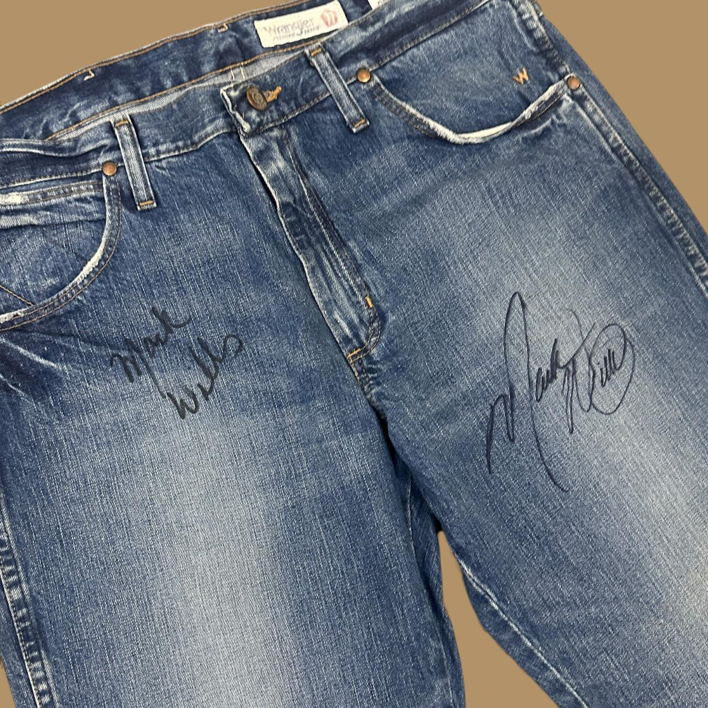 Vintage Wrangler Mark Wills Signed Bootcut Jeans Dark Blue W34 L32