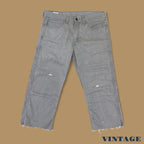 Vintage Levi&#39;s 569 Relaxed Straight Leg Cropped Jeans Light Grey W36 L22