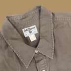 Vintage John Baner Plain Denim Shirt Charcoal XXL