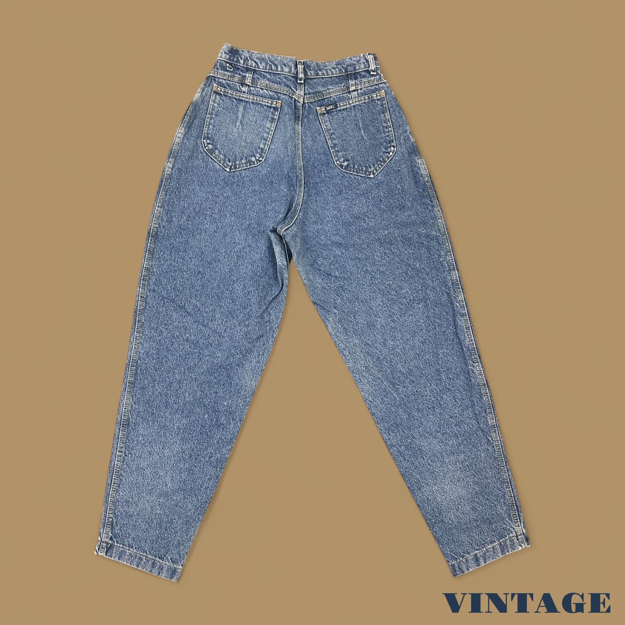 Vintage 80s Lee Tapered Leg Pleated Mom Jeans Mid Blue W28 L30