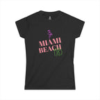 Brag Vintage Miami Beach Fitted T-Shirt Black Black