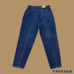 Vintage 90s Lee Elastic Waist Tapered Leg Mom Jeans Dark Blue W30 L28