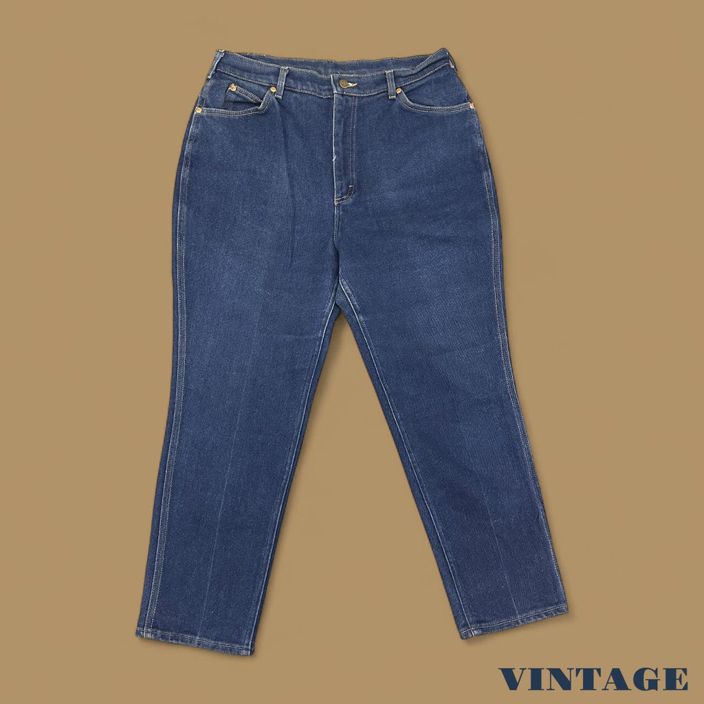 Vintage Lee Straight Leg Mom Jeans Dark Blue W34 L28