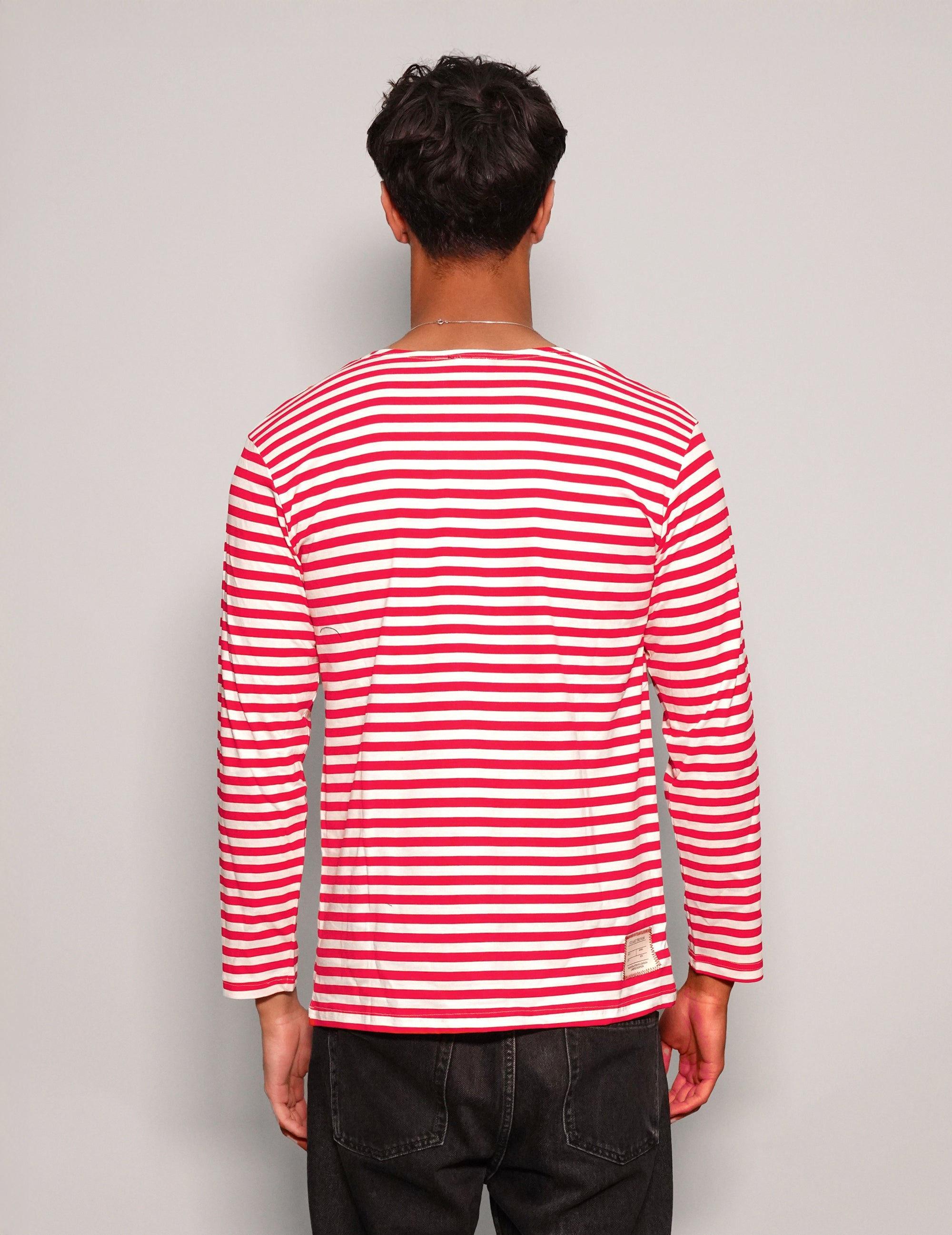 Vintage Naval Long Sleeve T-Shirt in Red Stripe