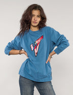 ST Aladdin Sane Long Sleeve Logo Tee in Blue