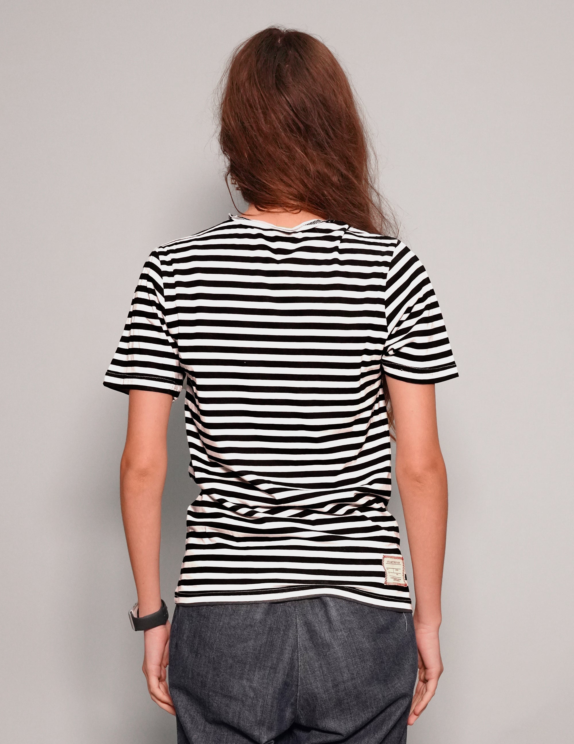 Vintage Naval T-Shirt in Black Stripe