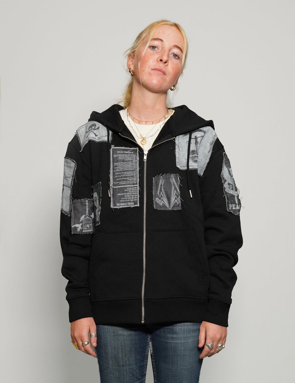 ST Multipatch Zip Hoodie in Black