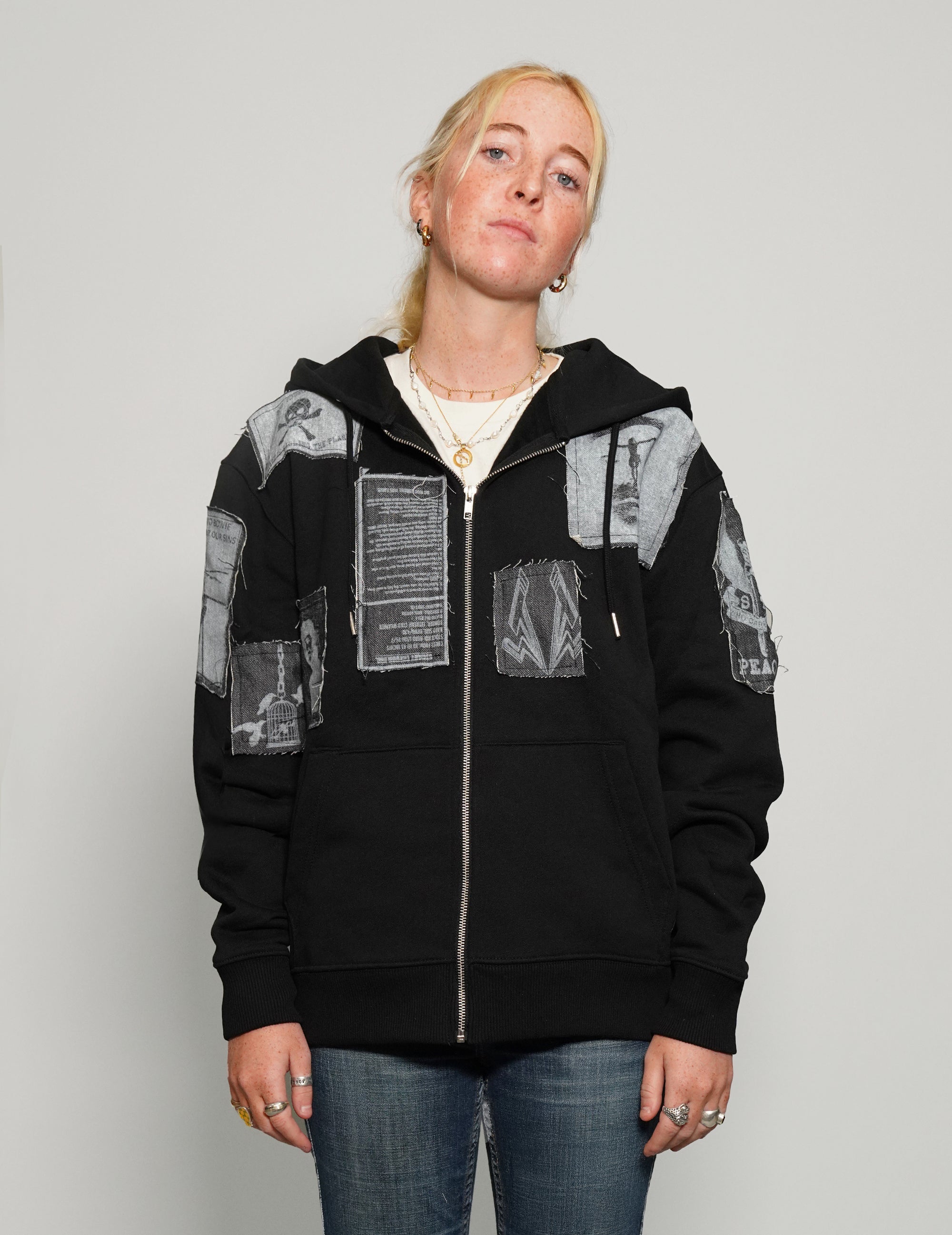 ST Multipatch Zip Hoodie in Black