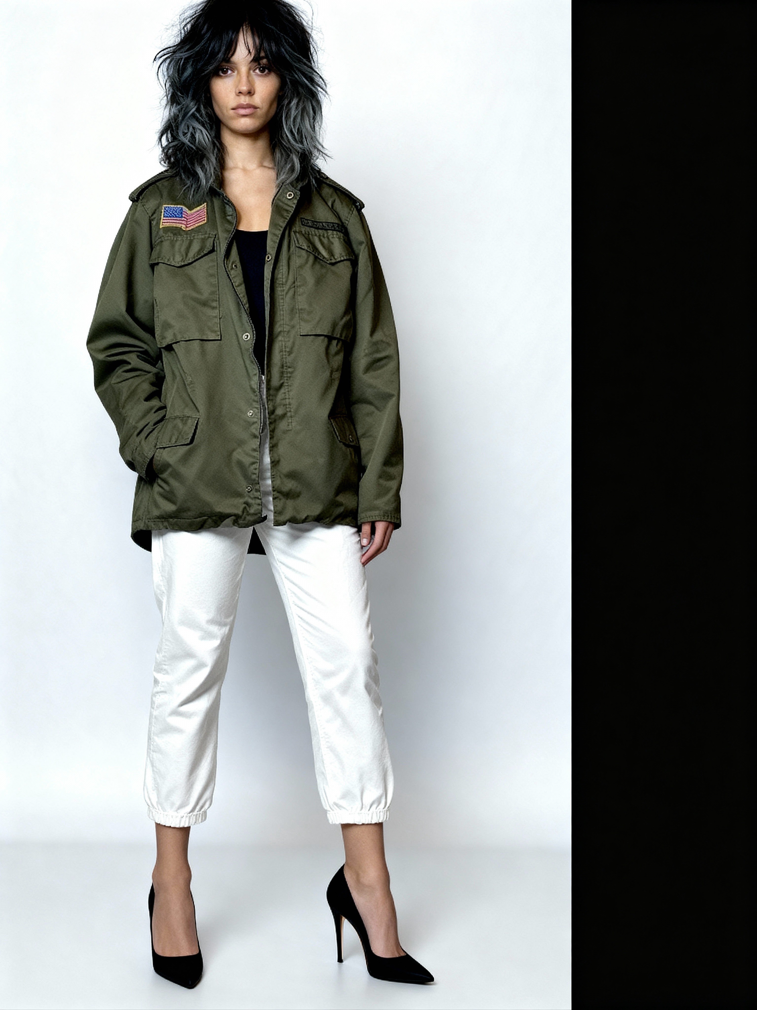 Vintage American US Army Jacket In Green UK 8 - 16