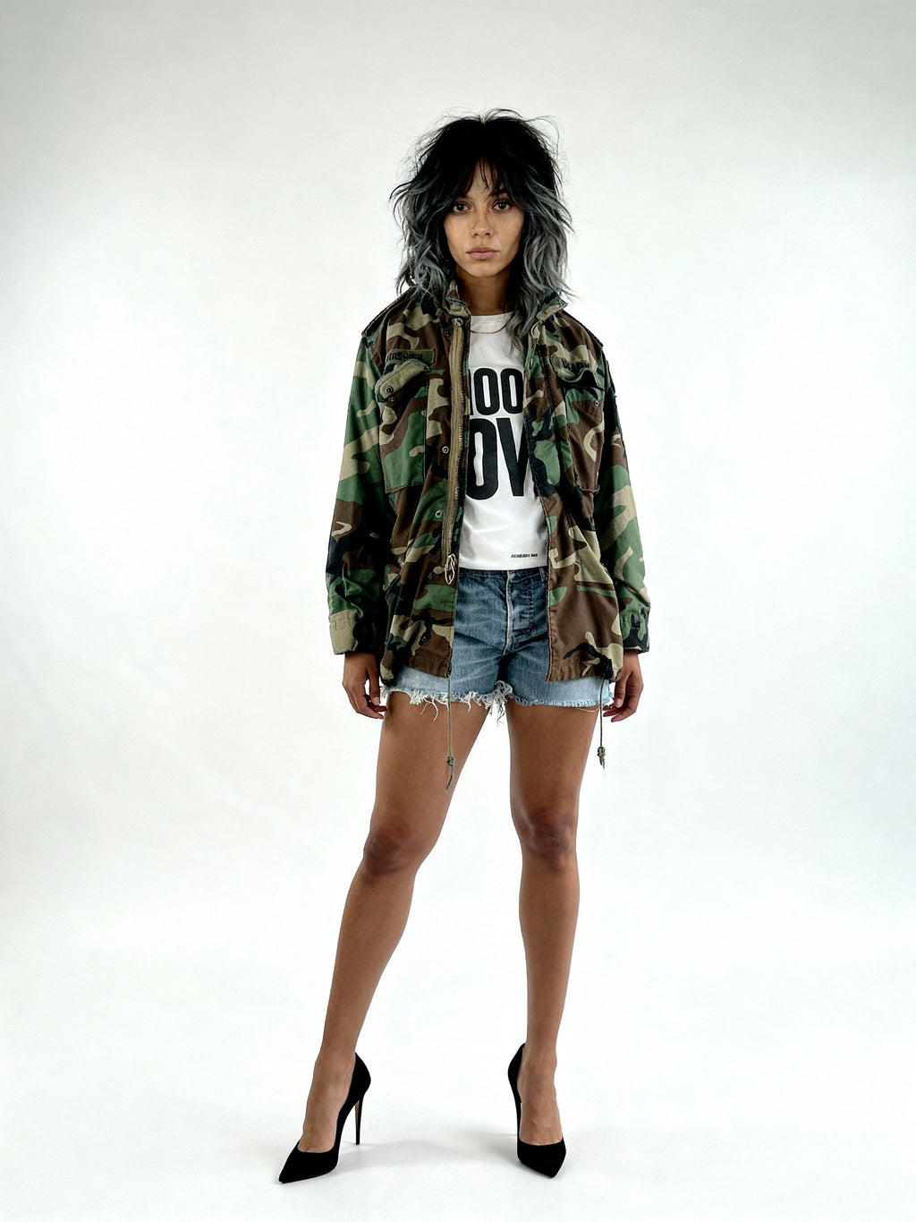 Original Vintage US Army M65 Camouflage Jacket UK 8 - 14