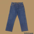 Vintage Wrangler Flame Resistant Raw Hem Straight Leg Jeans Dark Blue W34 L31