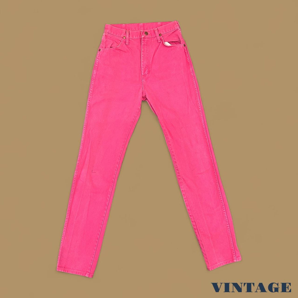 Vintage Wrangler USA Made Straight Leg Boyfriend/Mom Jeans Bright Pink W27 L36