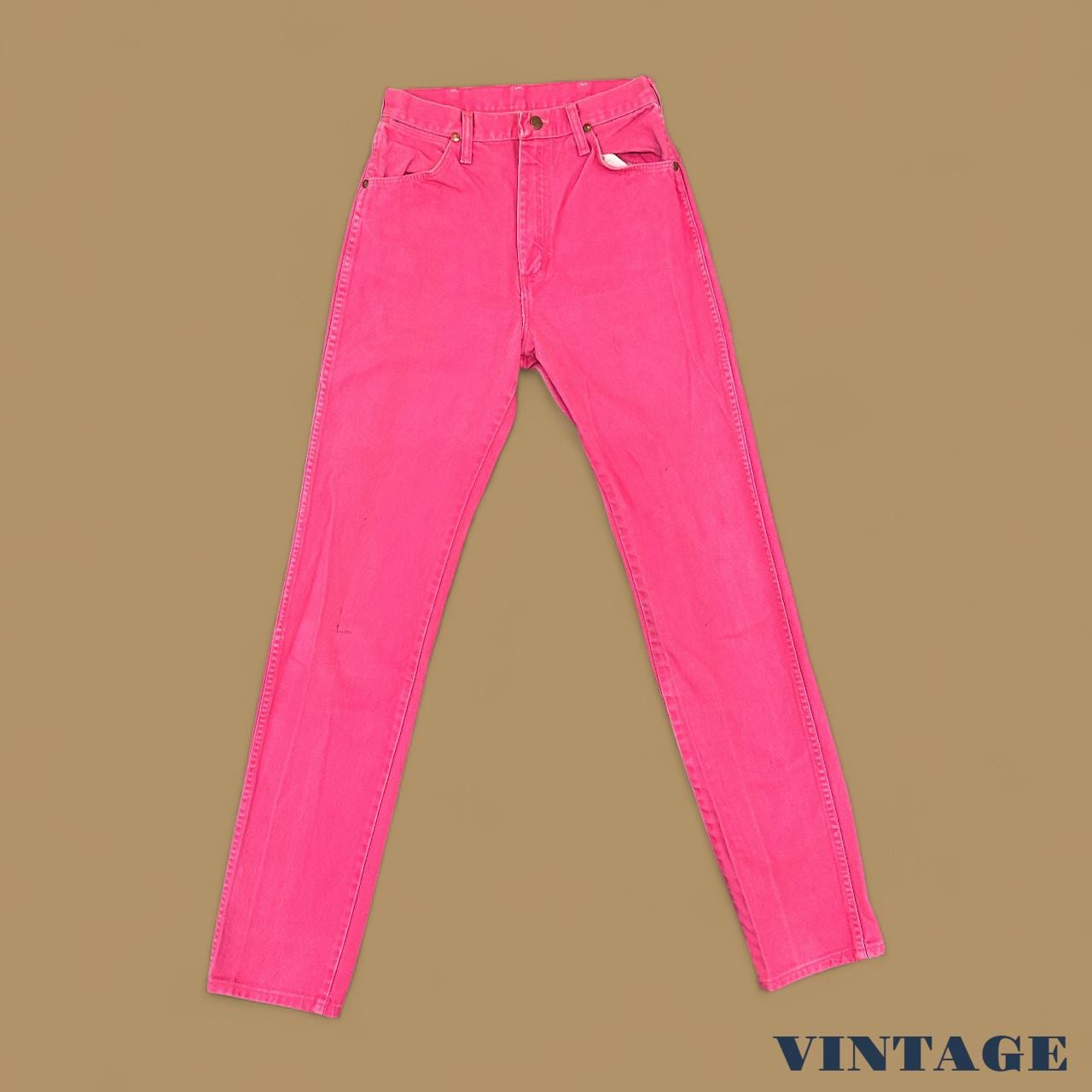 Vintage Wrangler USA Made Straight Leg Boyfriend/Mom Jeans Bright Pink W27 L36