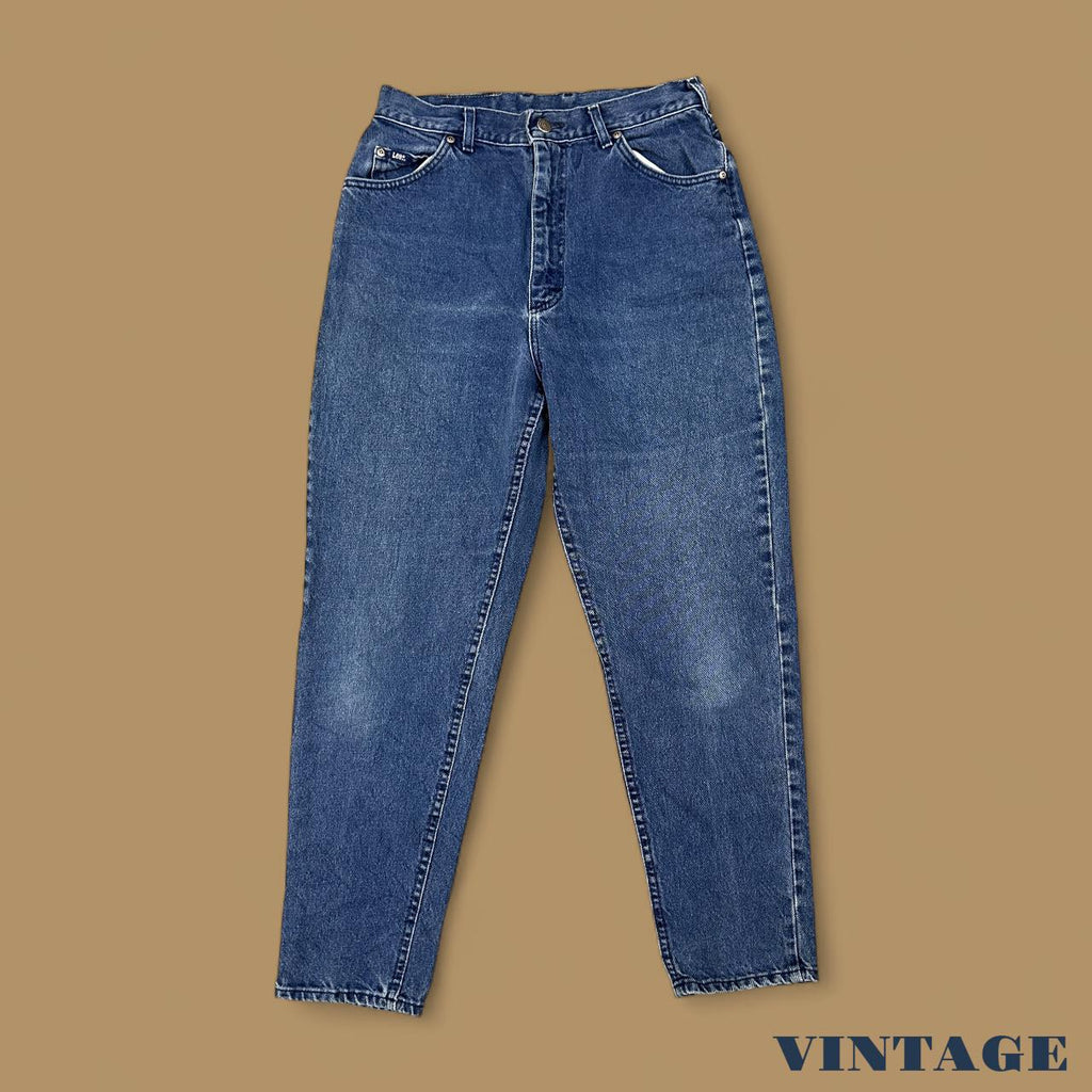 Vintage 90&#39;s Lee Tapered Leg Mom Jeans Dark Blue W30 L30
