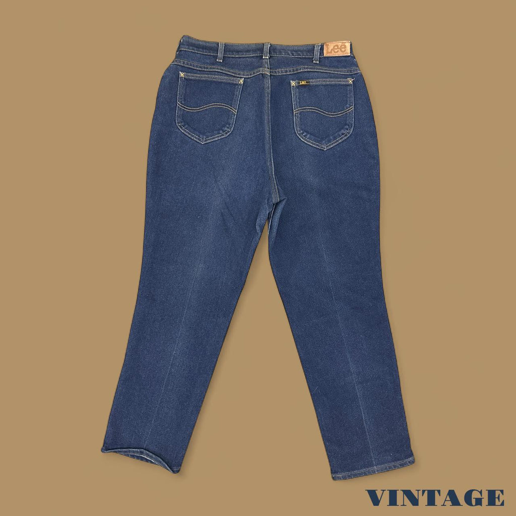 Vintage Lee Straight Leg Mom Jeans Dark Blue W34 L28