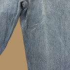 Vintage 90's Lee Baggy Tapered Raw Hem Jeans Dark Blue W26 L28