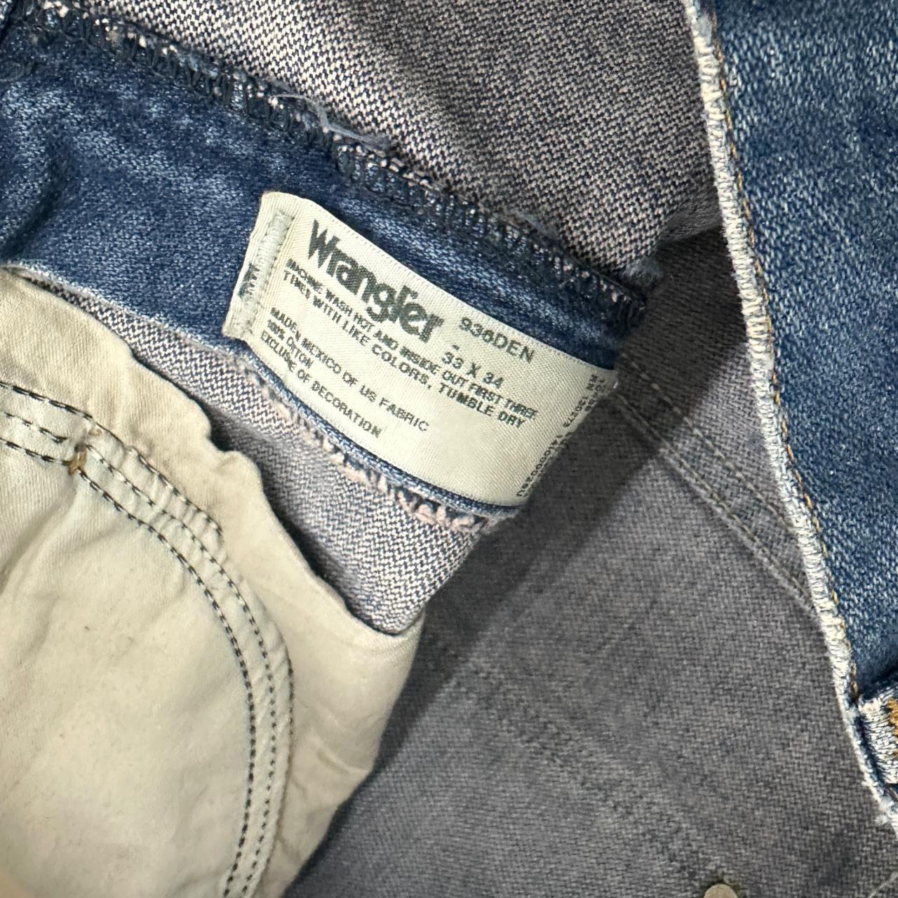 Vintage Wrangler USA Raw Hem Straight Leg Skater Jeans Mid Blue W33 L30