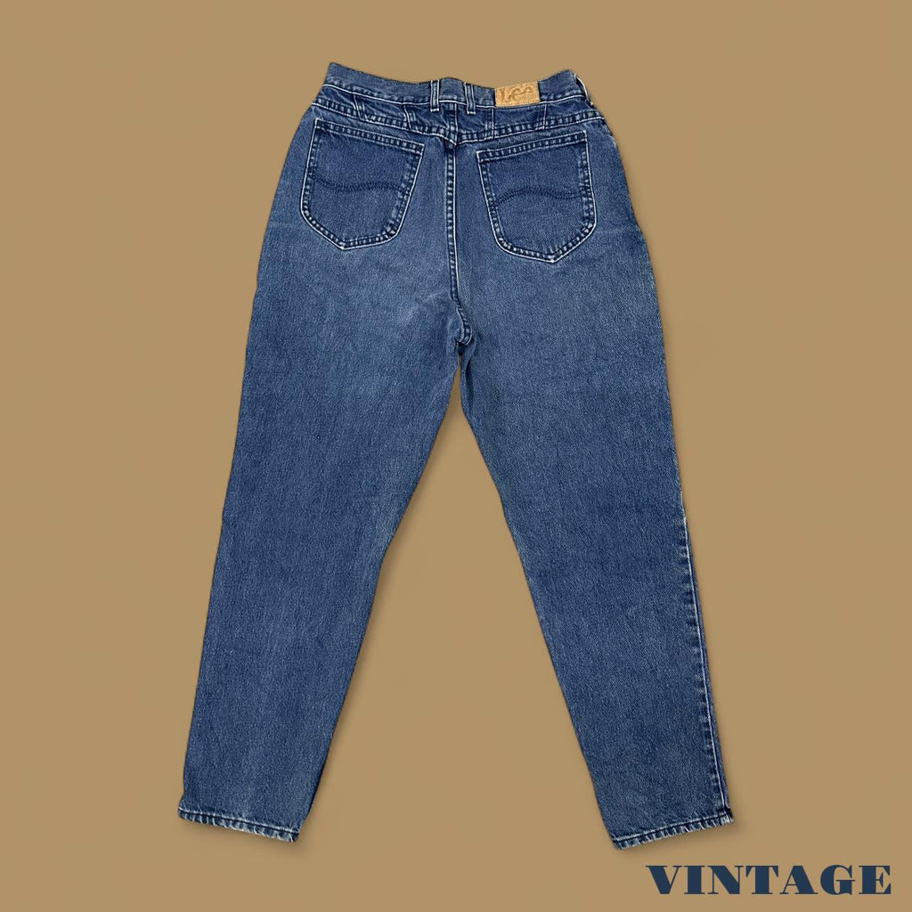 Vintage 90&#39;s Lee Tapered Leg Mom Jeans Dark Blue W30 L30