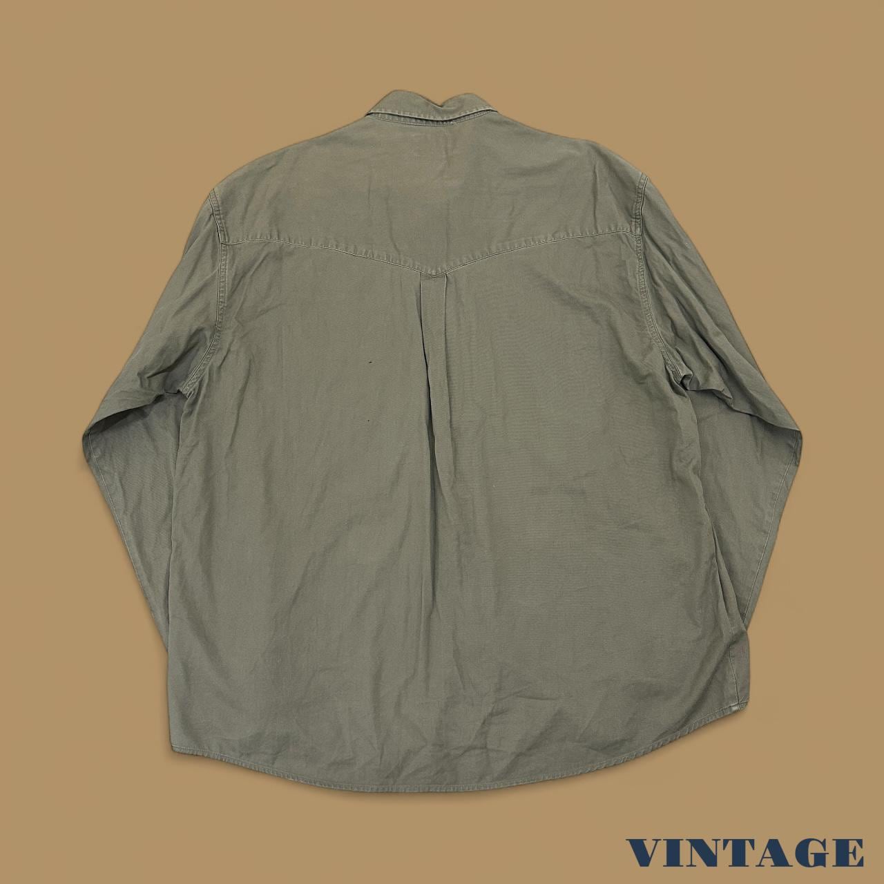 Vintage John Baner Plain Denim Shirt Charcoal XXL