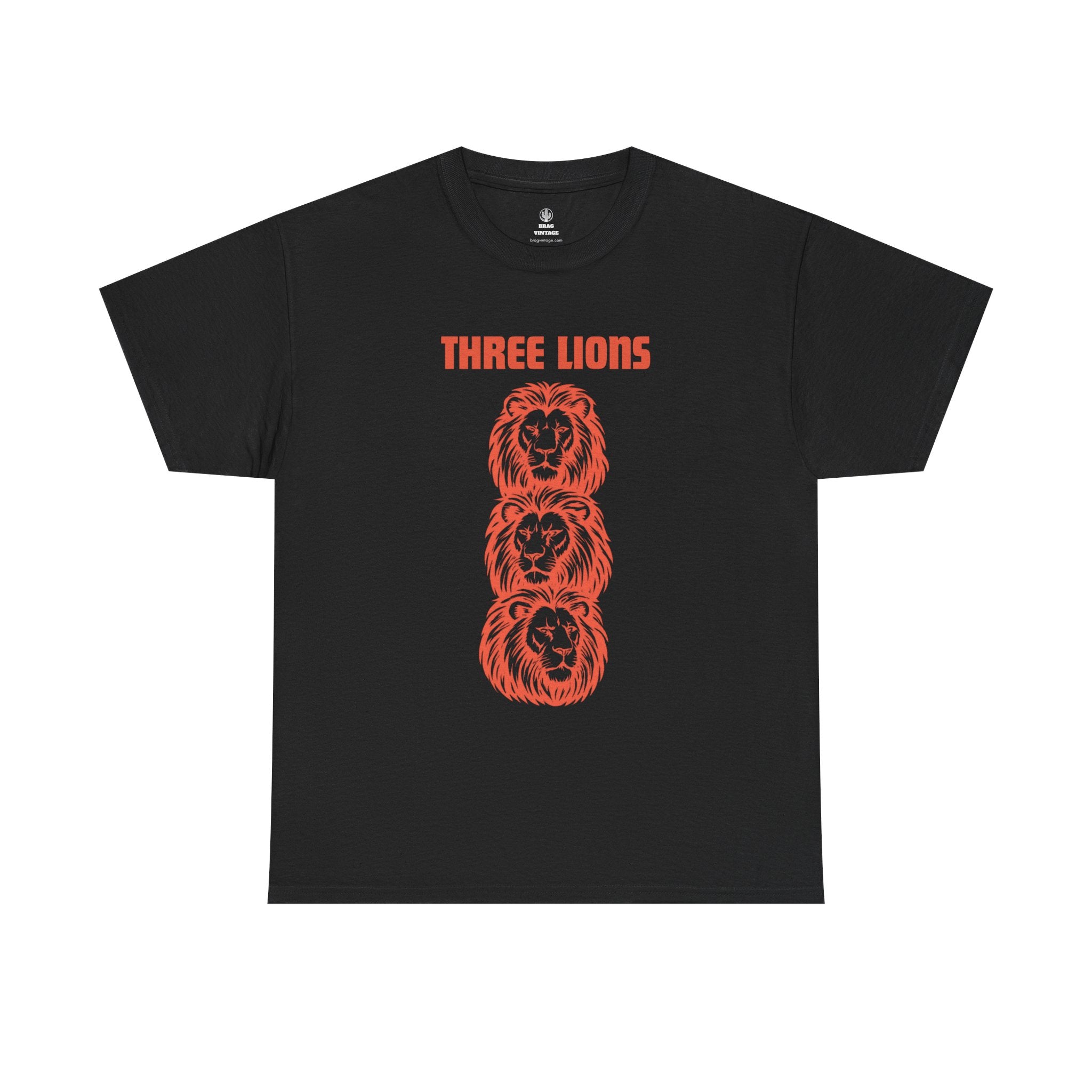 Brag Vintage Three Lions Unisex Football T-Shirt