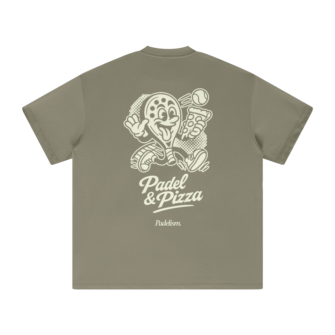 Padel & Pizza - Heavyweight T-Shirt Gray Green