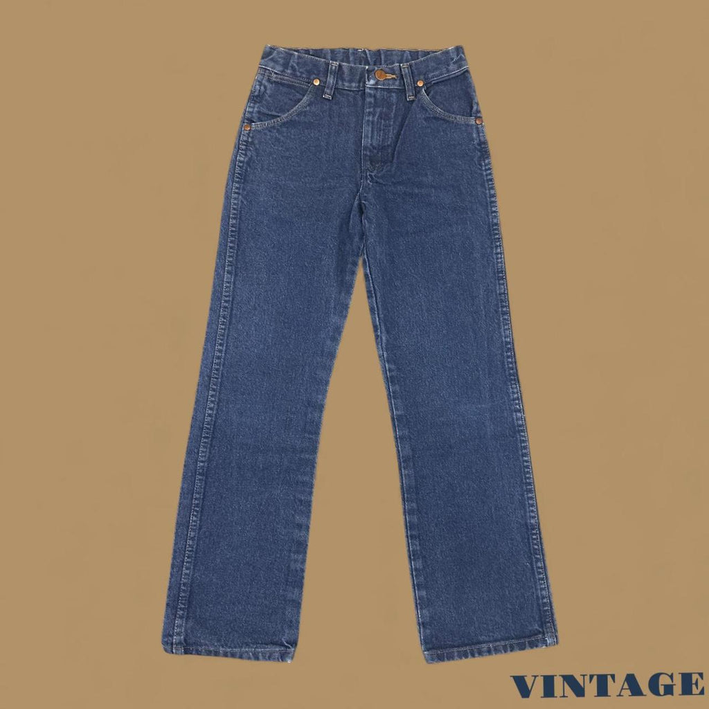 Vintage Wrangler Straight Leg Boyfriend Jeans Dark Blue W24 L26