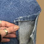 Vintage 90s Lee Tapered Leg Paperbag Split Hem Mom Jeans Dark Blue W32 L27