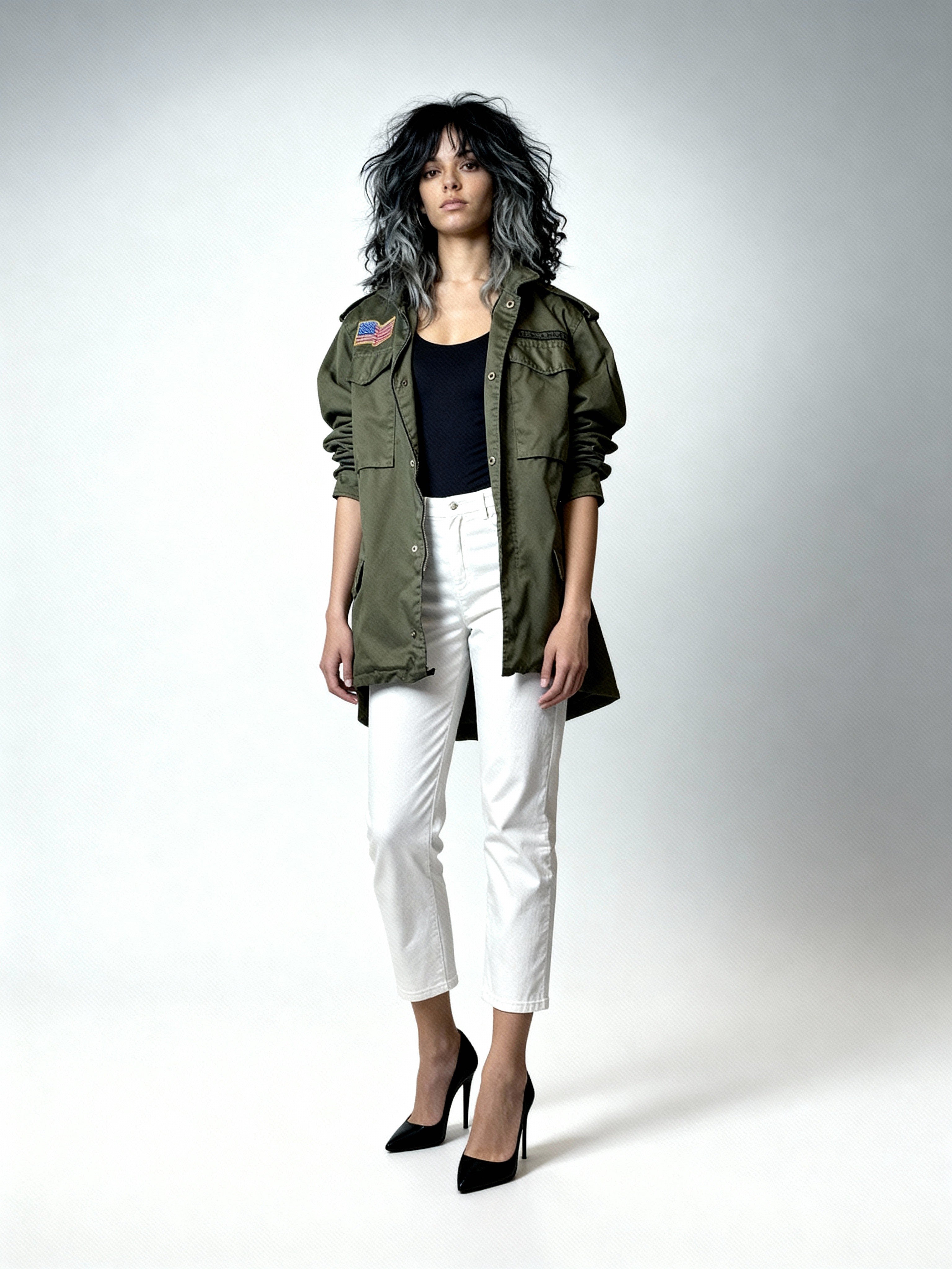 Vintage American US Army Jacket In Green UK 8 - 16