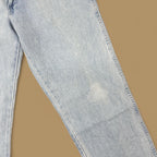 Vintage Wrangler USA Raw Hem Straight Leg Jeans Light Blue W34 L31
