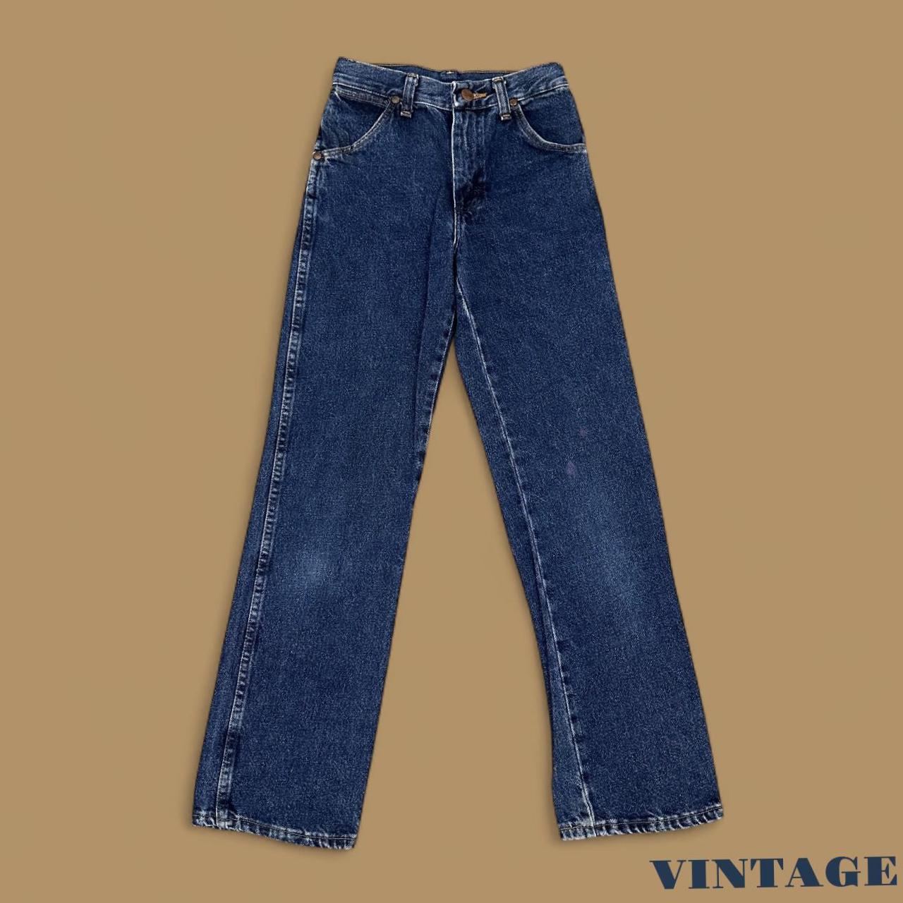 Vintage Wrangler High Waist Bootcut Jeans Dark Blue W22 L27