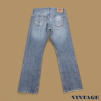 Vintage Levi's 514 Distressed Straight Leg Jeans Mid Blue W34 L32